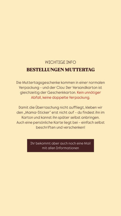 VORRATSGLAS "KÜSSCHEN FÜR MAMA" + GRATIS KARTE